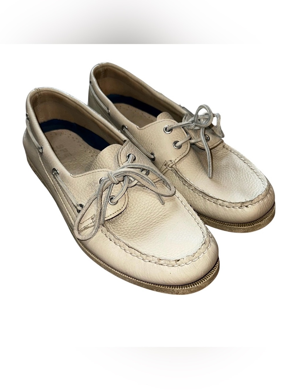 Sperry Authentic Original Boat Shoes Men's Size 11 Beige Leather Loafers